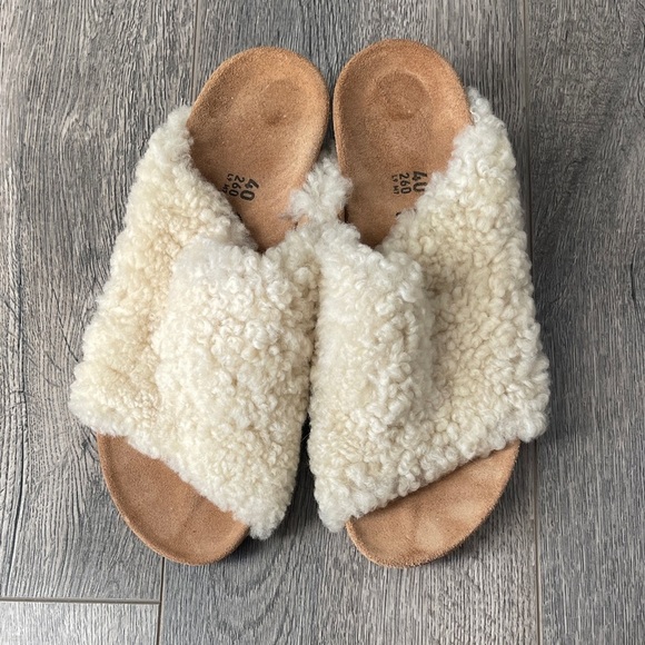 Papillio Shoes - Papillio Cream Shearling Slippers